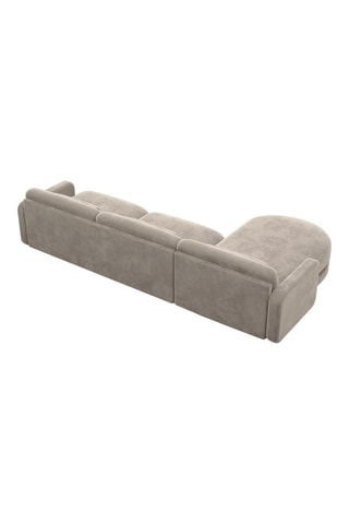 Canapé d'angle gauche Migala - Beige foncé - 5 places - Tissu toucher velours