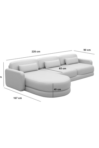Canapé d'angle gauche Migala - Beige foncé - 5 places - Tissu toucher velours