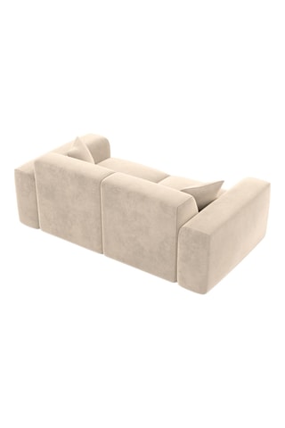 Canapé droit Lenova - Crème - 3 places - Tissu velours