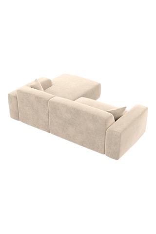 Canapé d'angle droit Lenova - Crème - 5 places - Toucher velours