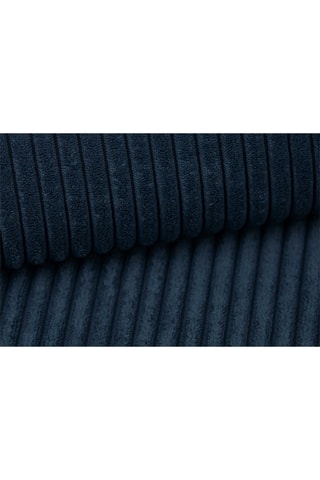 Canapé d'angle droit convertible Lenova - Bleu atlantique - 5 places - Tissu velours côtelé