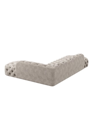 Canapé d'angle droit Honey - Crème - 6 places - Tissu toucher velours