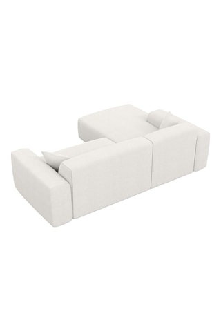 Canapé d'angle gauche Lenova - Blanc - 5 places - Tissu structuré