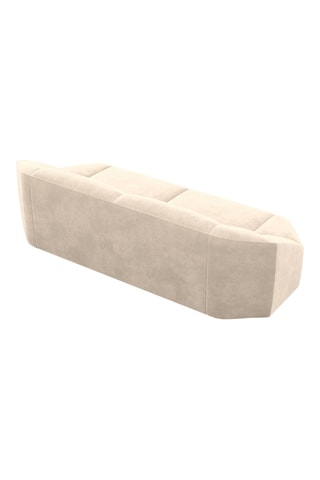Canapé droit Laguna - Crème - 3 places - Tissu velours
