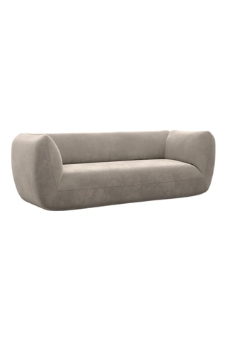 Canapé droit Leroy - Beige foncé - 3 places - Tissu velours