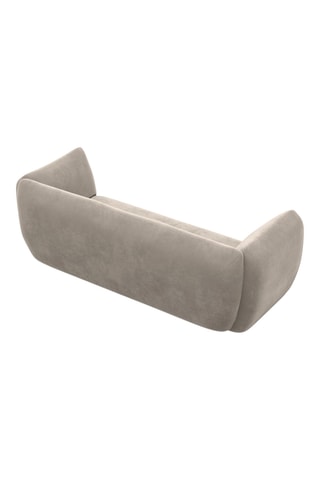 Canapé droit Leroy - Beige foncé - 3 places - Tissu velours