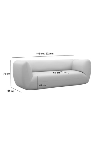 Canapé droit Leroy - Beige foncé - 3 places - Tissu velours