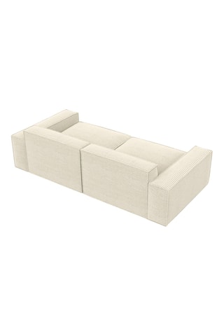 Canapé droit Lionel - Beige clair - 3 places - Tissu velours côtelé