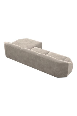 Canapé d'angle droit Laguna - Beige foncé - 5 places - Toucher velours