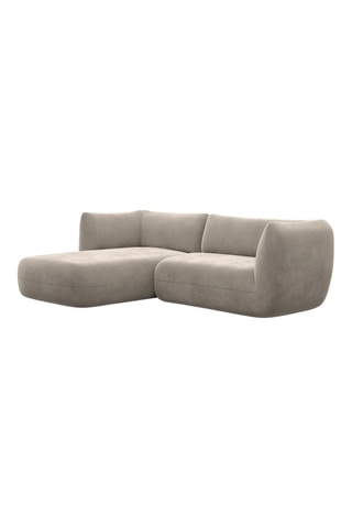 Canapé d'angle gauche Leroy - Beige foncé - 5 places - Tissu toucher velours