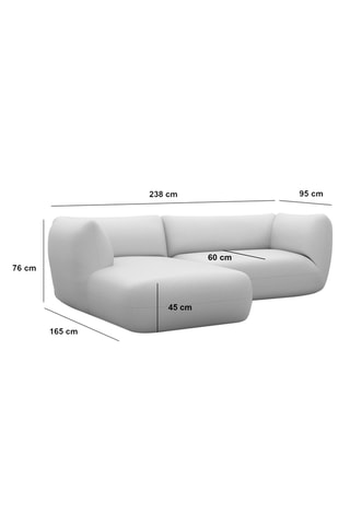 Canapé d'angle gauche Leroy - Beige foncé - 5 places - Tissu toucher velours