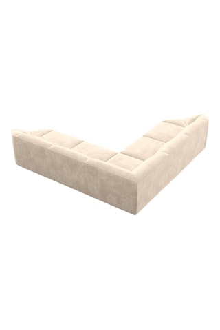 Canapé d'angle Laguna - Crème - 6 places - Tissu toucher velours