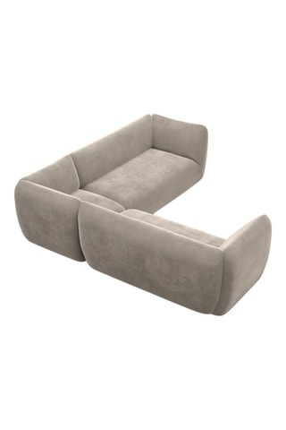 Canapé d'angle Leroy - Beige foncé - 6 places - Tissu toucher velours