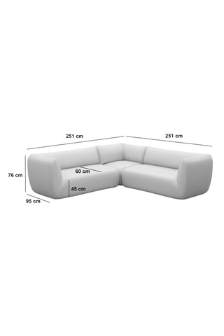 Canapé d'angle Leroy - Beige foncé - 6 places - Tissu toucher velours