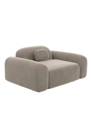 Fauteuil Labucca - Beige foncé - Tissu toucher velours