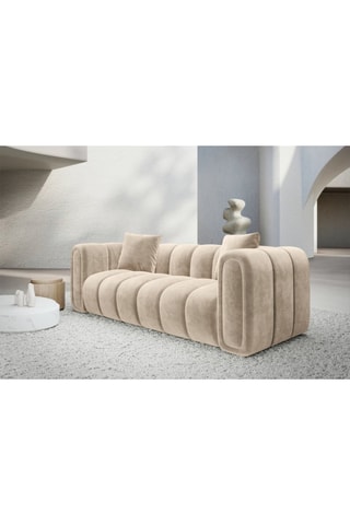 Canapé Luma - Ecru - 2 places - En tissu velours