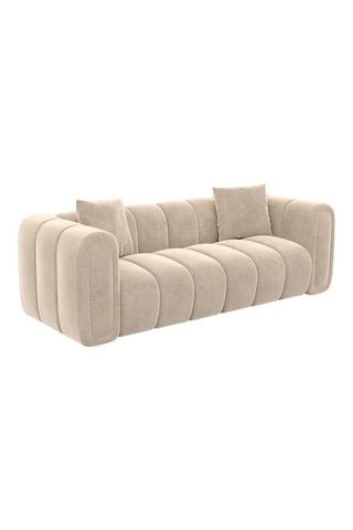 Canapé Luma - Ecru - 2 places - En tissu velours