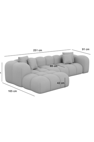 Canapé d’angle gauche Nuvola - Anthracite - 5 places - En tissu