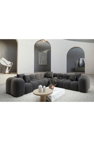 Canapé d’angle Nuvola - Anthracite - 6 places - En tissu structurel