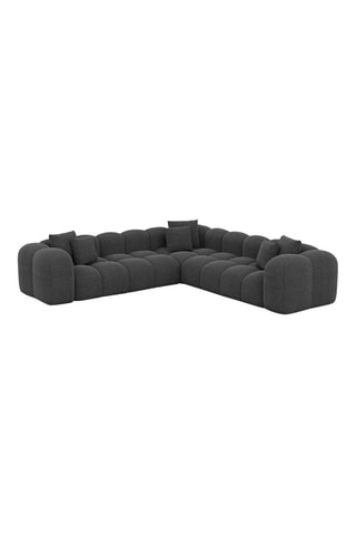 Canapé d’angle Nuvola - Anthracite - 6 places - En tissu structurel