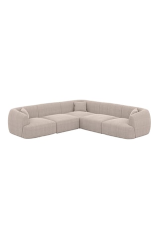 Canapé d’angle Ozura - Beige - 6 places - En tissu structuré