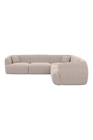 Canapé d’angle Ozura - Beige - 6 places - En tissu structuré