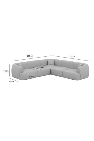 Canapé d’angle Ozura - Beige - 6 places - En tissu structuré
