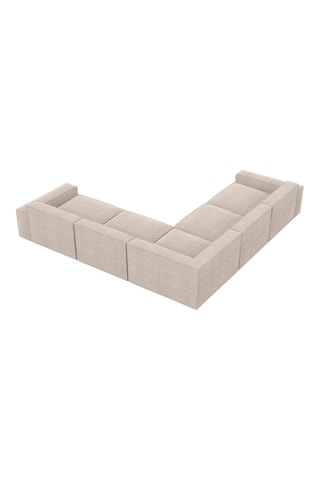Canapé d’angle Lionel - Beige - 6 places - En tissu structuré