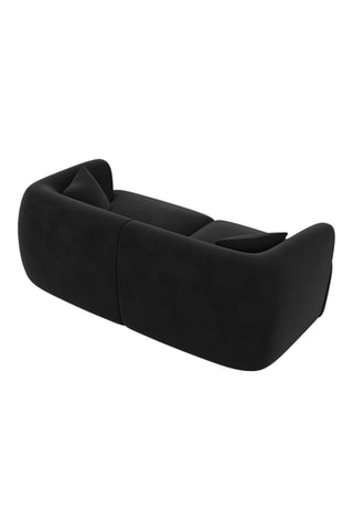 Canapé Ozura - Noir - 2 places - En tissu velours