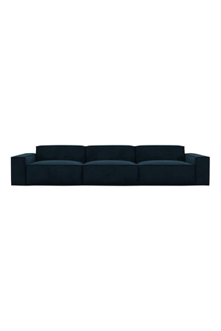 Canapé Lionel - Bleu foncé - 4 places - En tissu velours