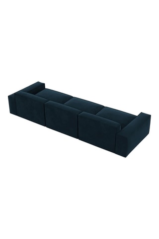 Canapé Lionel - Bleu foncé - 4 places - En tissu velours
