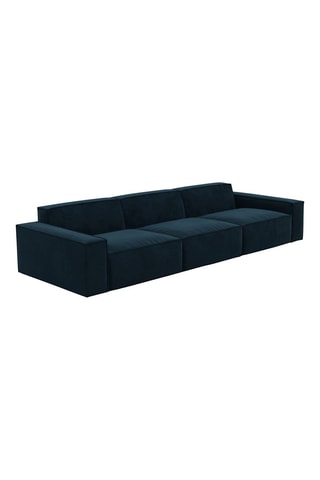 Canapé Lionel - Bleu foncé - 4 places - En tissu velours