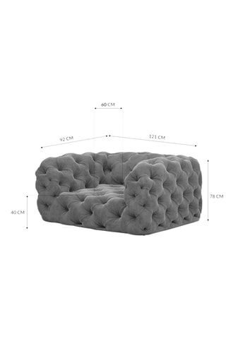 Fauteuil Honey - Crème - Tissu toucher velours