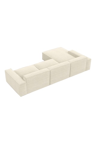 Canapé d'angle gauche Lionel - Beige clair - 5 places - Tissu velours côtelé