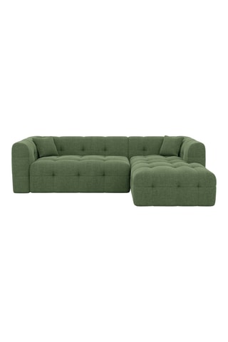 Canapé d'angle droit Baloo - Vert - 5 places - Tissu structuré