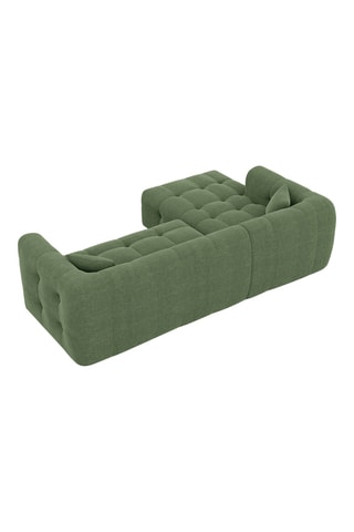 Canapé d'angle gauche Baloo - Vert - 5 places - Tissu structuré