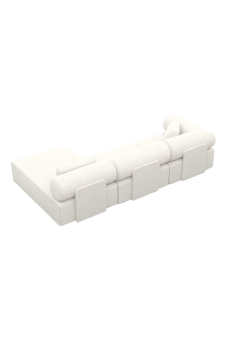 Canapé d'angle droit Form Ragusa - Blanc - 5 places - Tissu bouclette