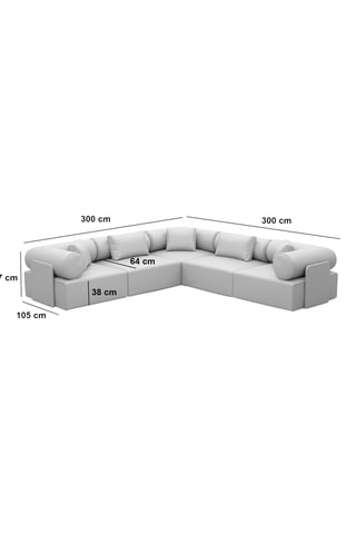 Canapé d'angle Form Ragusa - Beige foncé - 6 places - Tissu toucher velours