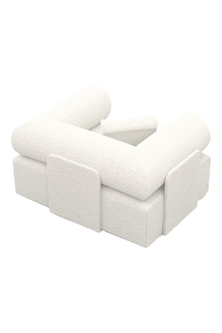 Fauteuil Ragusa - Blanc - Tissu bouclette
