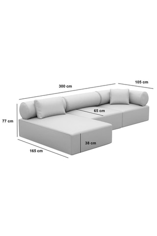 Canapé d'angle gauche Ragusa - Noir - 5 places - Tissu toucher velours