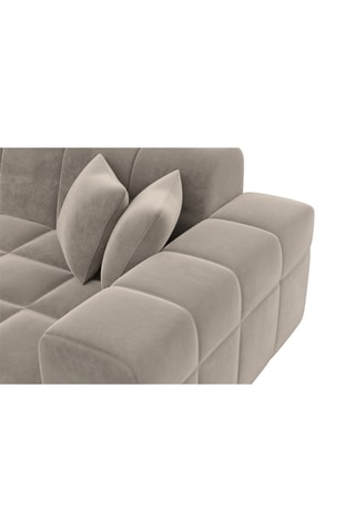 Canapé d'angle Cardano - Beige foncé - 6 places - Tissu toucher velours