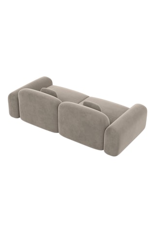 Canapé droit Labucca - Beige foncé - 3 places - Tissu velours