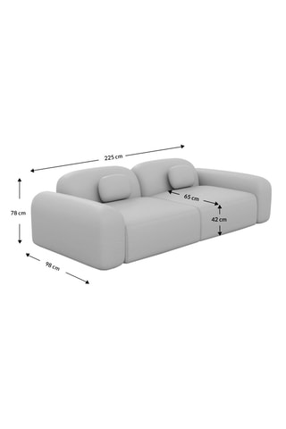 Canapé droit Labucca - Beige foncé - 3 places - Tissu velours