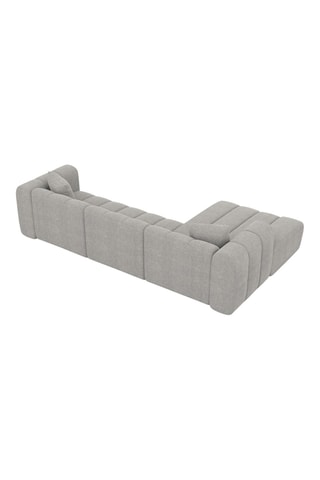 Canapé d'angle gauche Luma - Gris clair - 5 places - Tissu structuré