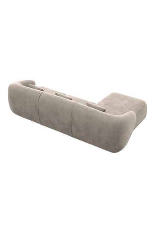 Canapé d'angle gauche Maitano - Beige foncé - 5 places - Tissu toucher velours