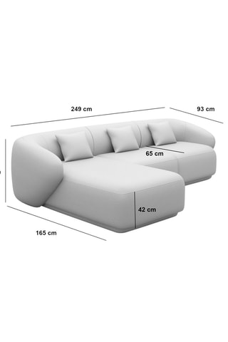 Canapé d'angle gauche Maitano - Beige foncé - 5 places - Tissu toucher velours