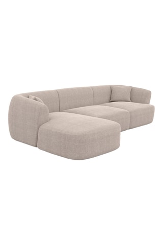 Canapé d'angle gauche Form Ozura - Beige - 5 places - Tissu structuré