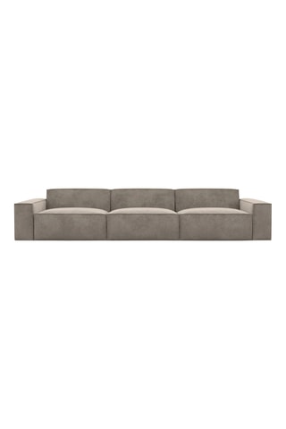 Canapé Lionel - Beige foncé - 4 places - En tissu toucher velours