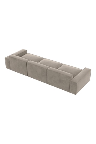 Canapé Lionel - Beige foncé - 4 places - En tissu toucher velours