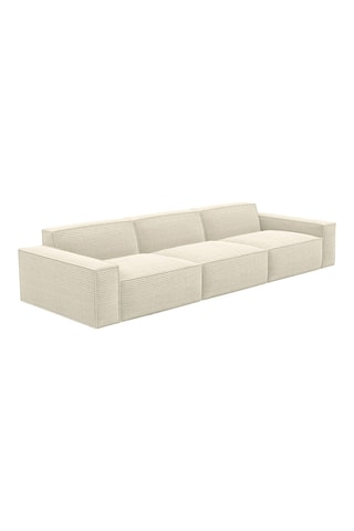 Canapé Lionel - Beige clair - 4 places - En tissu toucher velours côtelé